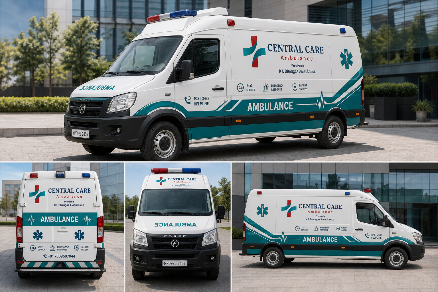 CareDiumX hospital ambulance shown from multiple exterior views